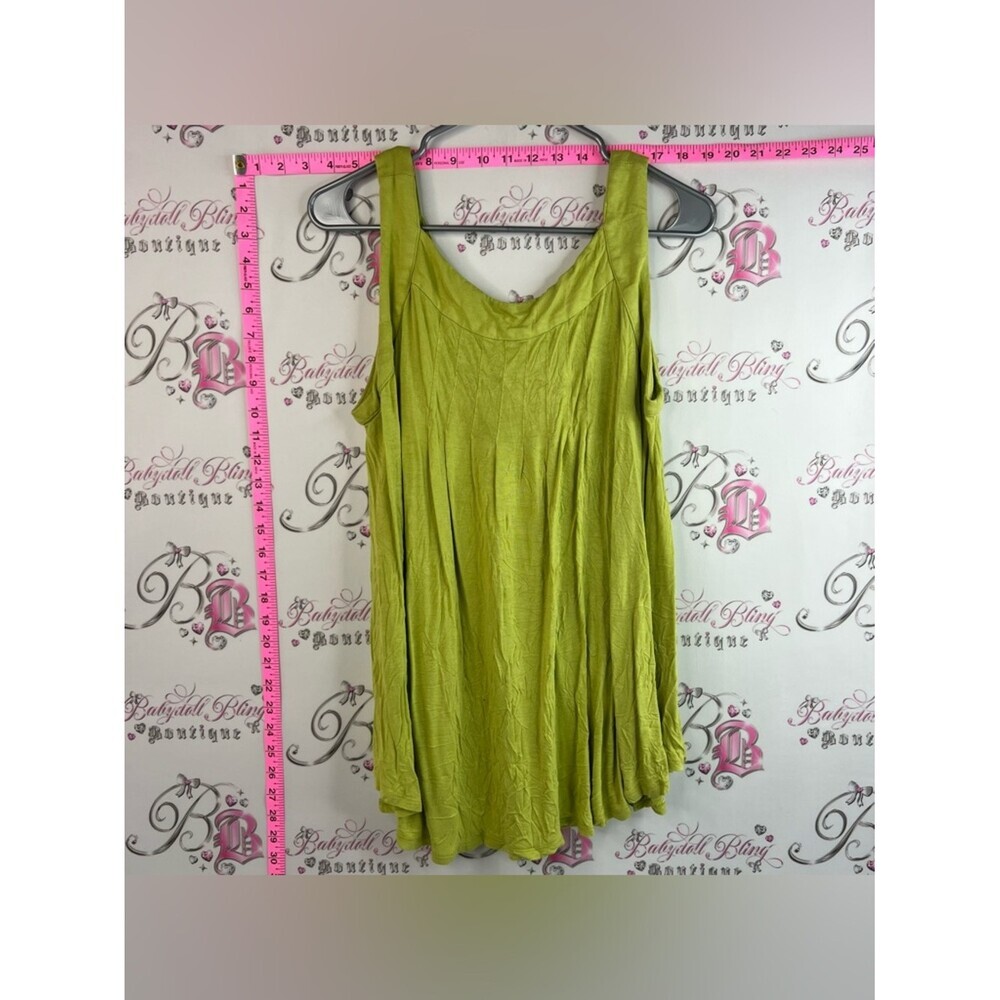 Anthropologie tank top rayon soft stretchy Lime Green Sleeveless Draped Tank